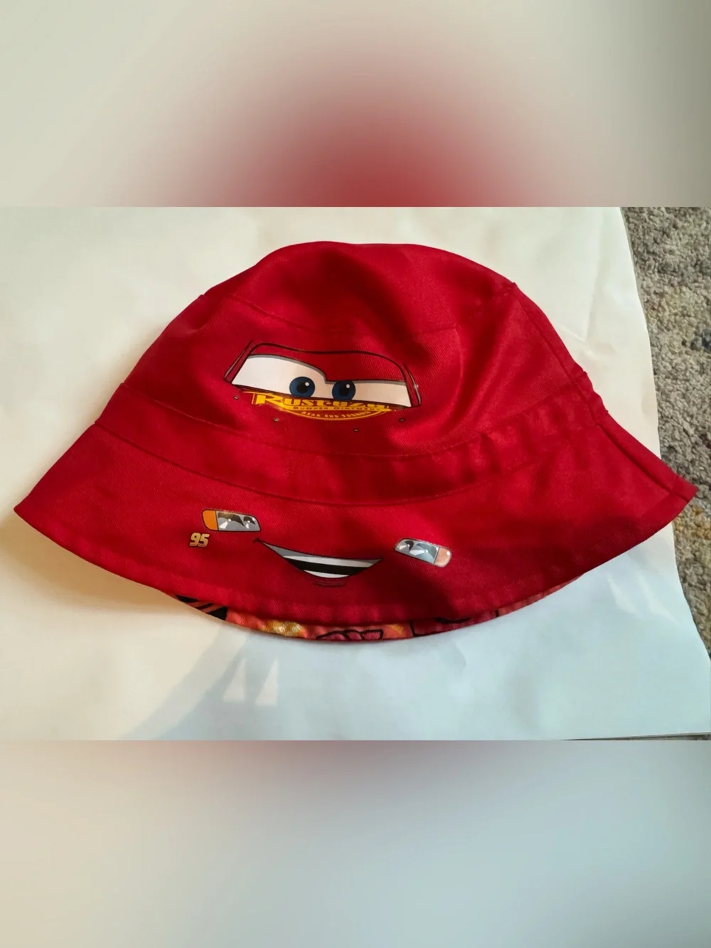 Kids Red Lightening McQueen Cars Bucket Hat - Brand
